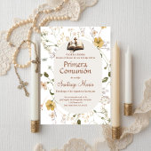 Boho Spanish First Holy Communion 招待状