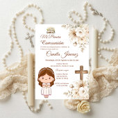 Boho Spanish First Holy Communion 招待状
