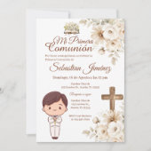 Boho Spanish First Holy Communion 招待状 (正面)