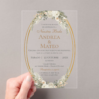 Boho Spanish Wedding Acrylic Invitation アクリル招待状