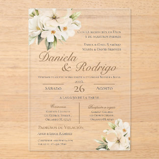Boho Spanish Wedding Acrylic Invitation アクリル招待状