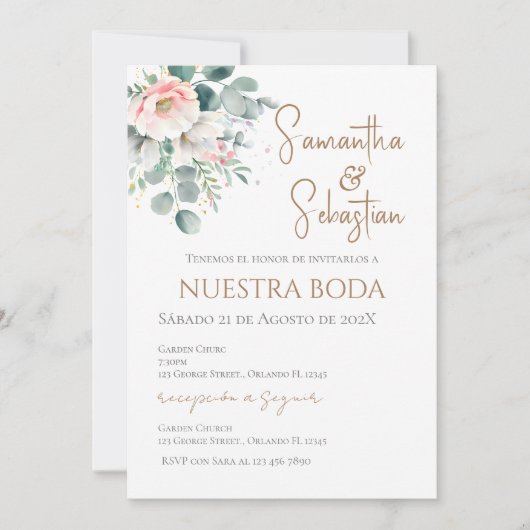 Boho Spanish Wedding Invitation 招待状 (正面)