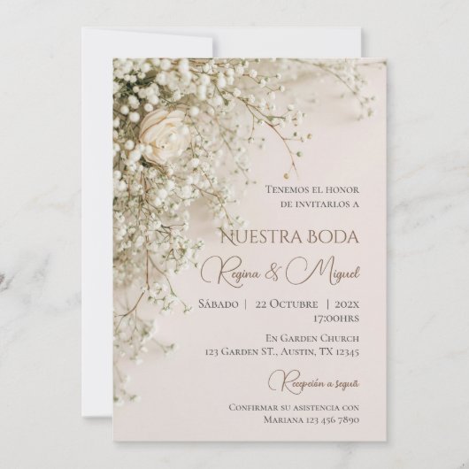 Boho Spanish Wedding Invitation 招待状 (正面)