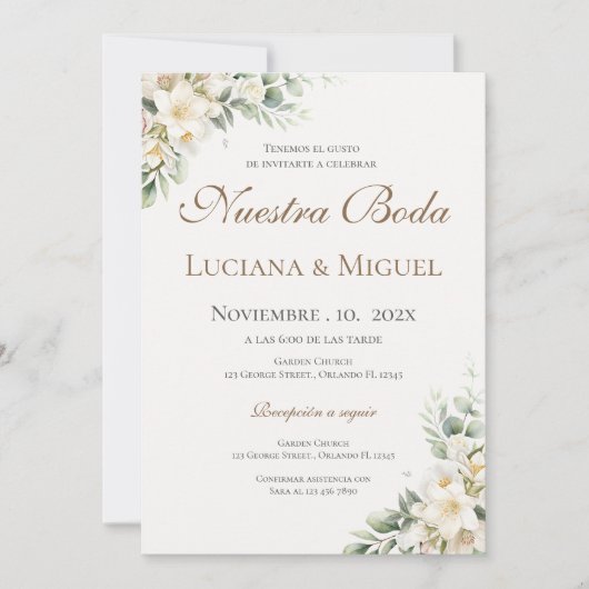 Boho Spanish Wedding Invitation 招待状 (正面)