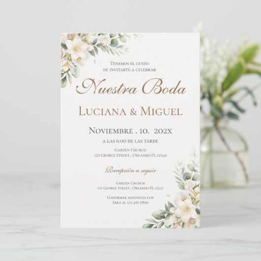 Boho Spanish Wedding Invitation 招待状 (スタンド正面)