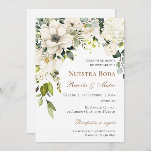Boho Spanish Wedding Invitation 招待状 (正面/裏面)