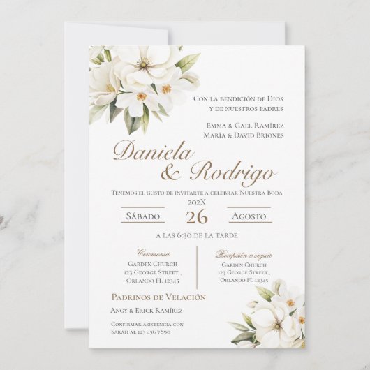 Boho Spanish Wedding Invitation 招待状 (正面)