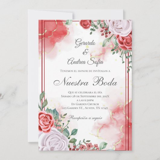 Boho Spanish Wedding Invitation 招待状 (正面)