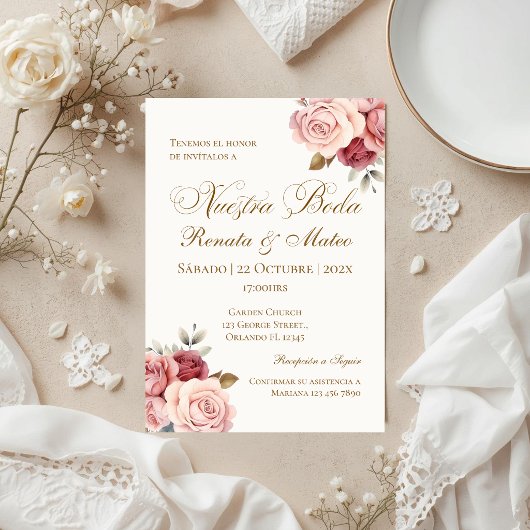 Boho Spanish Wedding Invitation 招待状