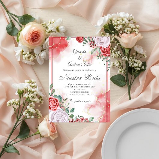 Boho Spanish Wedding Invitation 招待状