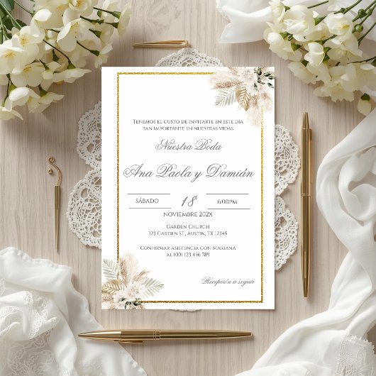 Boho Spanish Wedding Invitation 招待状