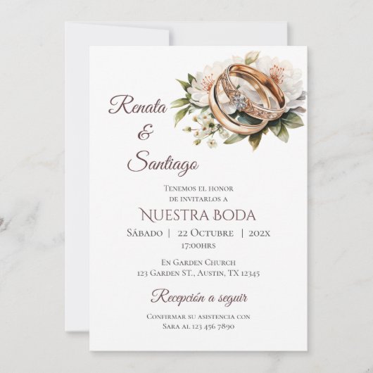 Boho Spanish Wedding Invitation 招待状 (正面)