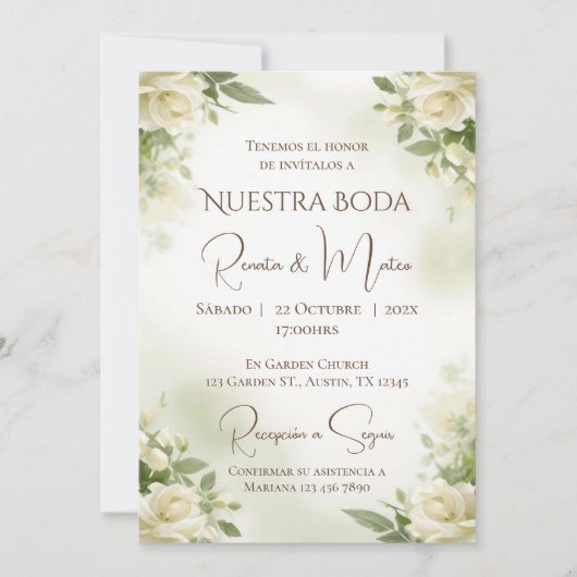 Boho Spanish Wedding Invitation 招待状 (正面)
