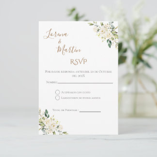 Boho Spanish Wedding RSVP Card エンクロージャーカード
