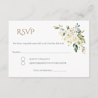 Boho Spanish Wedding RSVP Card エンクロージャーカード