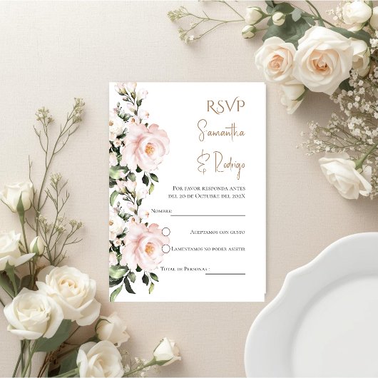 Boho Spanish Wedding RSVP Card エンクロージャーカード