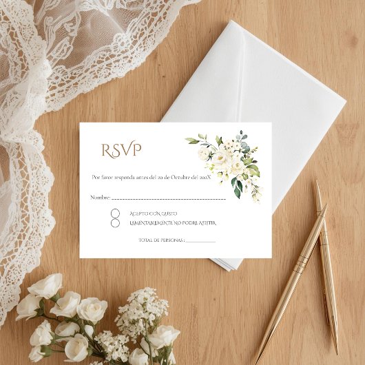 Boho Spanish Wedding RSVP Card エンクロージャーカード
