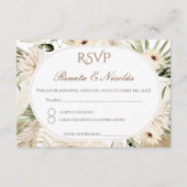 Boho Spanish Wedding RSVP Card エンクロージャーカード (正面)