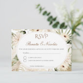 Boho Spanish Wedding RSVP Card エンクロージャーカード (スタンド正面)