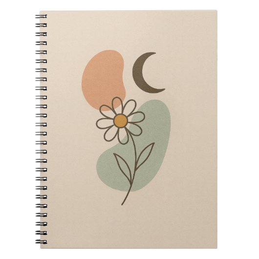 Boho Spiral Notebook – 美的ミニマリスト ノートブック (正面)
