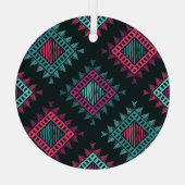 Boho Spirit：部族のシームレス ガラスオーナメント (裏面)