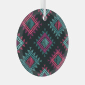 Boho Spirit：部族のシームレス ガラスオーナメント (正面右)