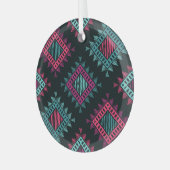 Boho Spirit：部族のシームレス ガラスオーナメント (正面左)