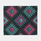 Boho Spirit：部族のシームレス フリースブランケット (正面(横))