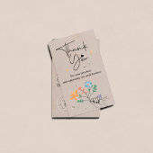 Boho Spring Flowers Thank You Business Card 名刺