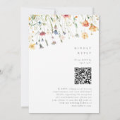 Boho Spring Wildflower QR Code Wedding 招待状 (裏面)