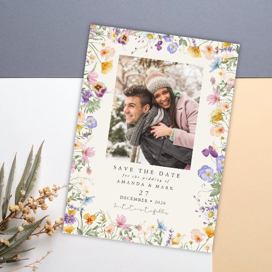 Boho Spring Wildflowers Botanical Garden 招待状