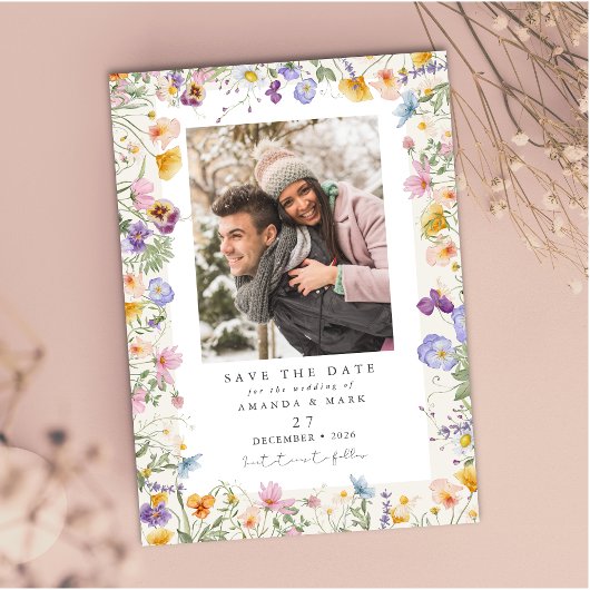 Boho Spring Wildflowers Botanical Garden  招待状