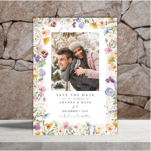 Boho Spring Wildflowers Botanical Garden  招待状