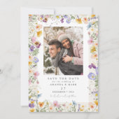 Boho Spring Wildflowers Botanical Garden  招待状 (正面)