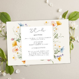 Boho Spring Wildflowers Botanical Garden Wedding エンクロージャーカード