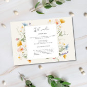 Boho Spring Wildflowers Botanical Garden Wedding エンクロージャーカード