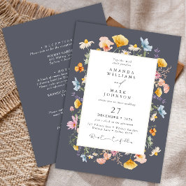Boho Spring Wildflowers Botanical Garden Wedding 招待状