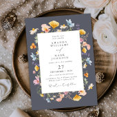 Boho Spring Wildflowers Botanical Garden Wedding 招待状