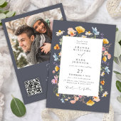 Boho Spring Wildflowers Botanical Garden Wedding 招待状