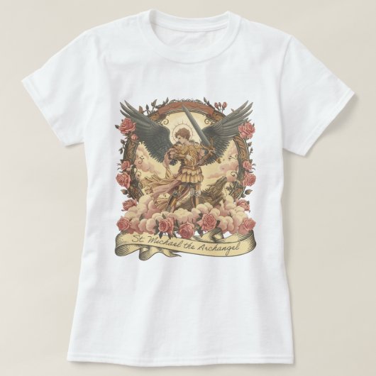 Boho St. Michael Archangelカトリック伝統的教会 Tシャツ (デザイン正面)