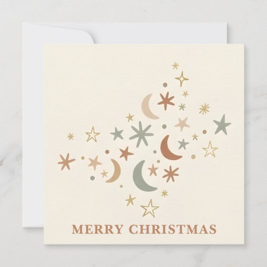 Boho Star Cluster Christmas シーズンカード (正面)