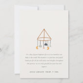 Boho Star Moon Cloudベビー写真誕生のお知らせ サンキューカード (裏面)