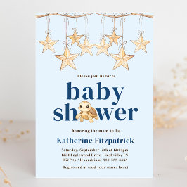 Boho Stars Baby Sea Turtle Nautical Baby Shower 招待状