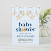Boho Stars Baby Sea Turtle Nautical Baby Shower 招待状 (スタンド正面)
