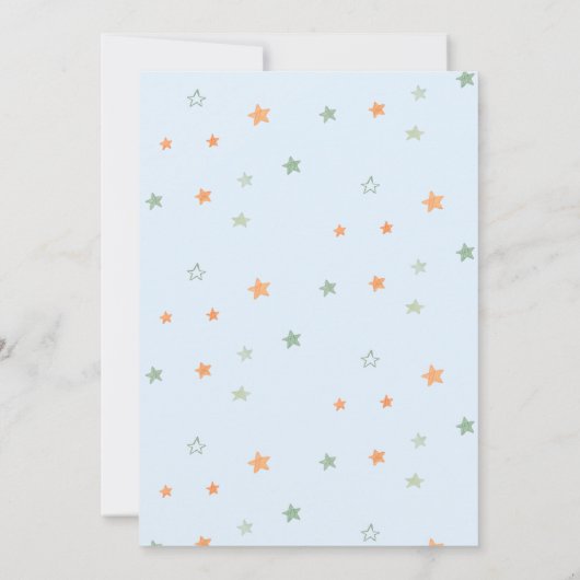 Boho Stars Baby Sea Turtle Nautical Baby Shower 招待状 (裏面)