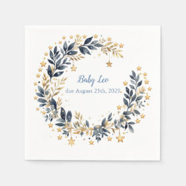 Boho Stars Greenery Baby Shower  スタンダードカクテルナプキン
