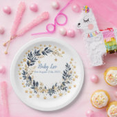 Boho Stars Greenery Baby Shower  ペーパープレート (パーティー)