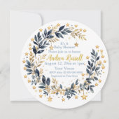 Boho Stars Greenery Baby Shower Invitation セーブザデート (正面)