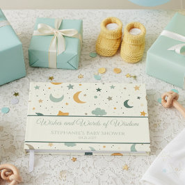 Boho Stars & Moon Baby Shower Guest Book ゲストブック