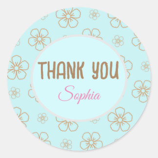 Boho Sticker Thank you floral | Aufkleber custom  ラウンドシール